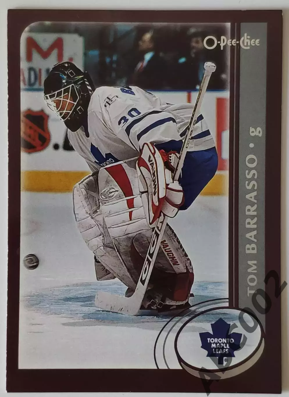 Карточка НХЛ / Tom Barrasso / Maple Leafs / O-Pee-Chee
