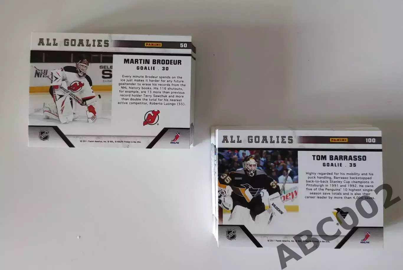 Полный сет / 100 карт / НХЛ / Panini All Goalies 4