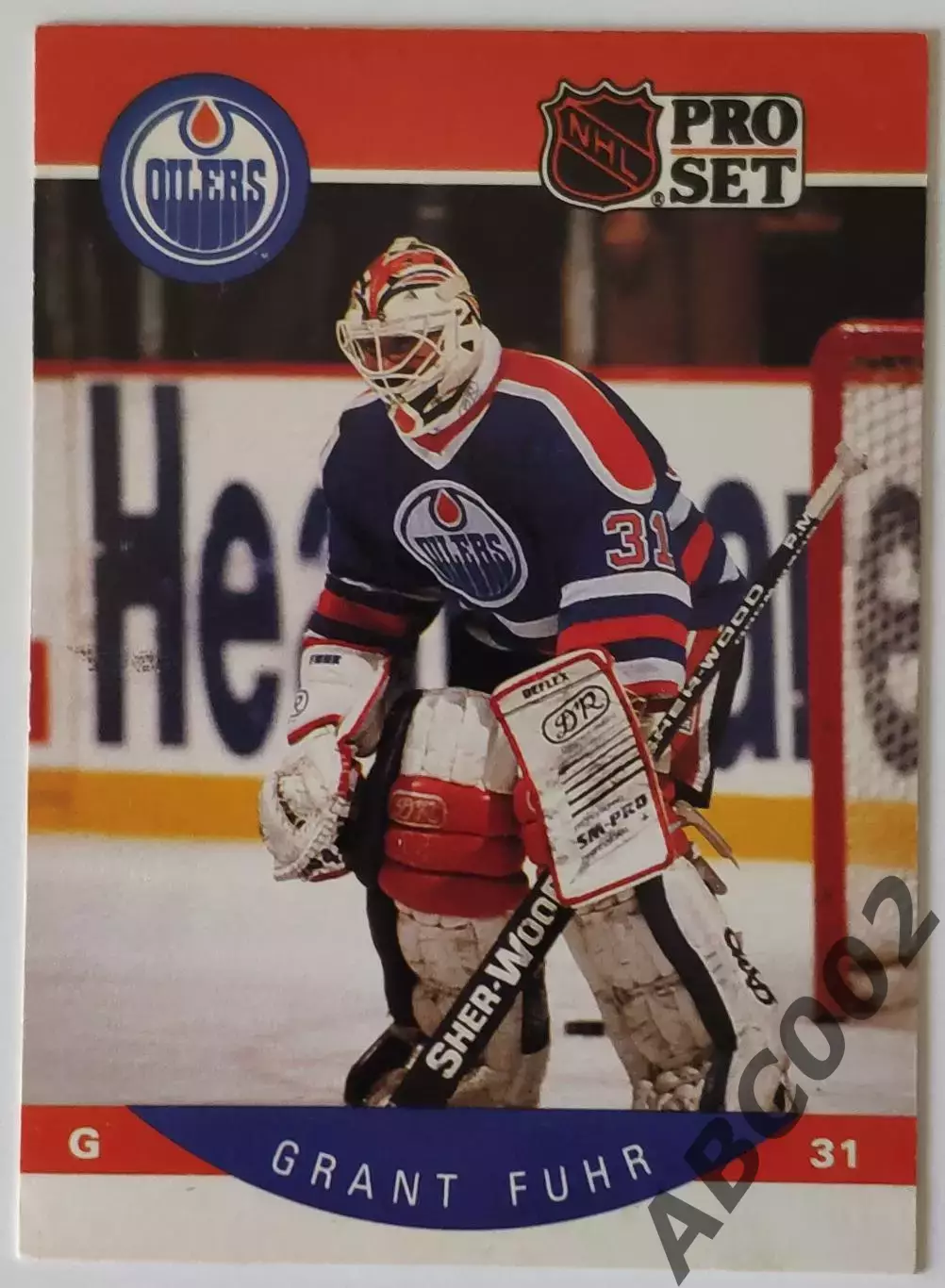 Карточка НХЛ / Grant Fuhr / Oilers / Pro Set