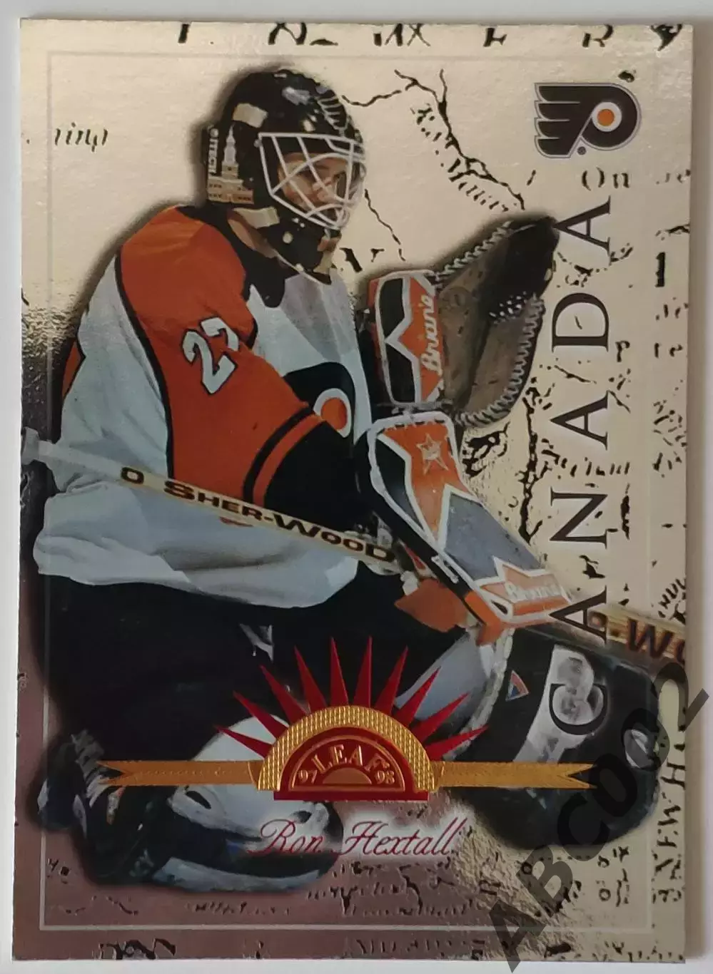 Карточка НХЛ / Ron Hextall / Flyers / Leaf