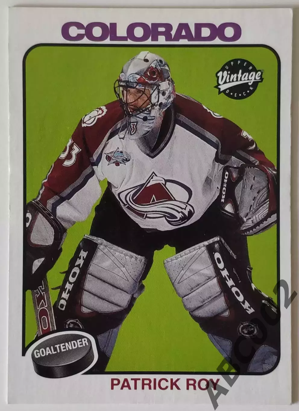 Карточка НХЛ / Patrick Roy / Colorado / Vintage