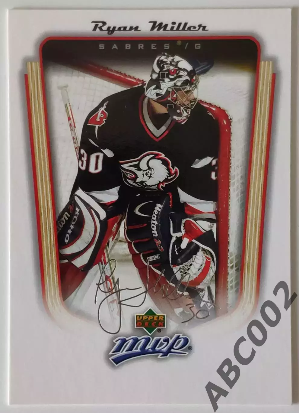 Карточка НХЛ / Скрипт-автограф / Ryan Miller / Buffalo / MVP