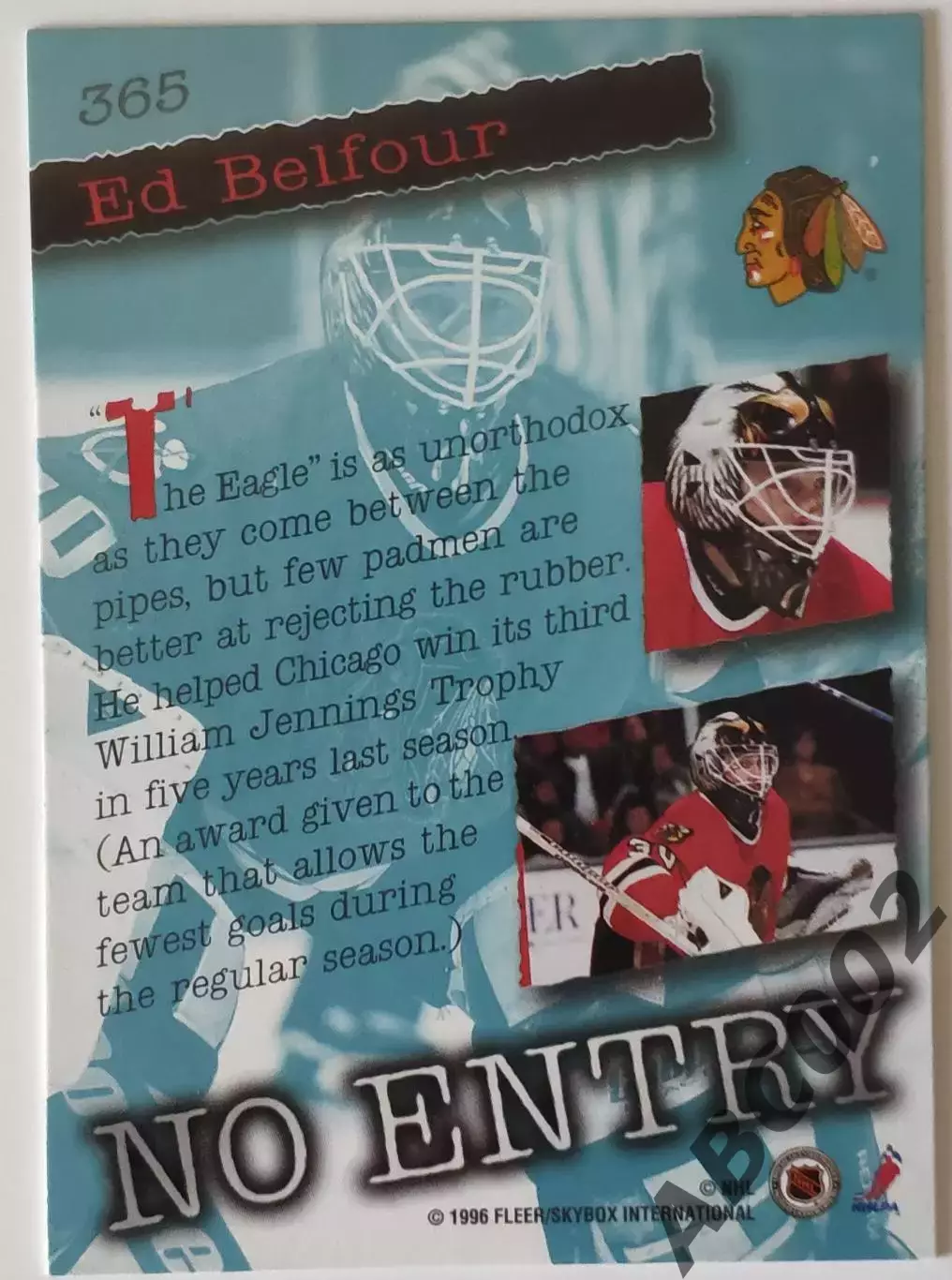 Карточка НХЛ / Ed Belfour / Blackhawks / No Entry 1