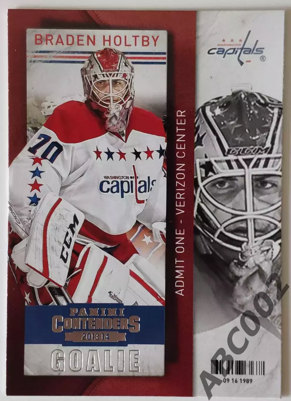 Карточка НХЛ / Braden Holtby / Capitals / Contenders
