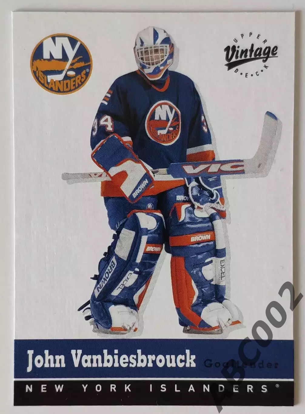 Карточка НХЛ / John Vanbiesbrouck / Islanders / Vintage