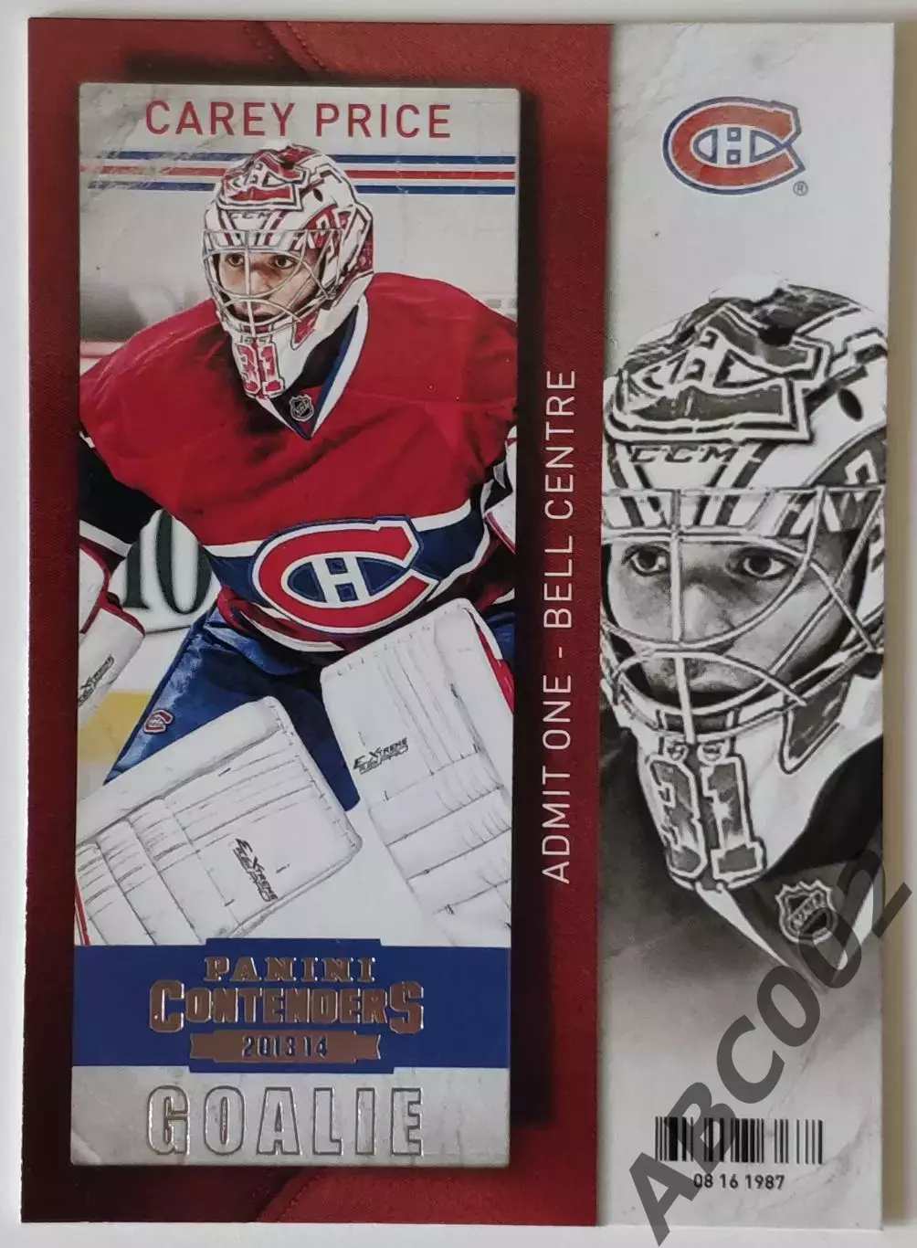Карточка НХЛ / Carey Price / Canadiens / Contenders