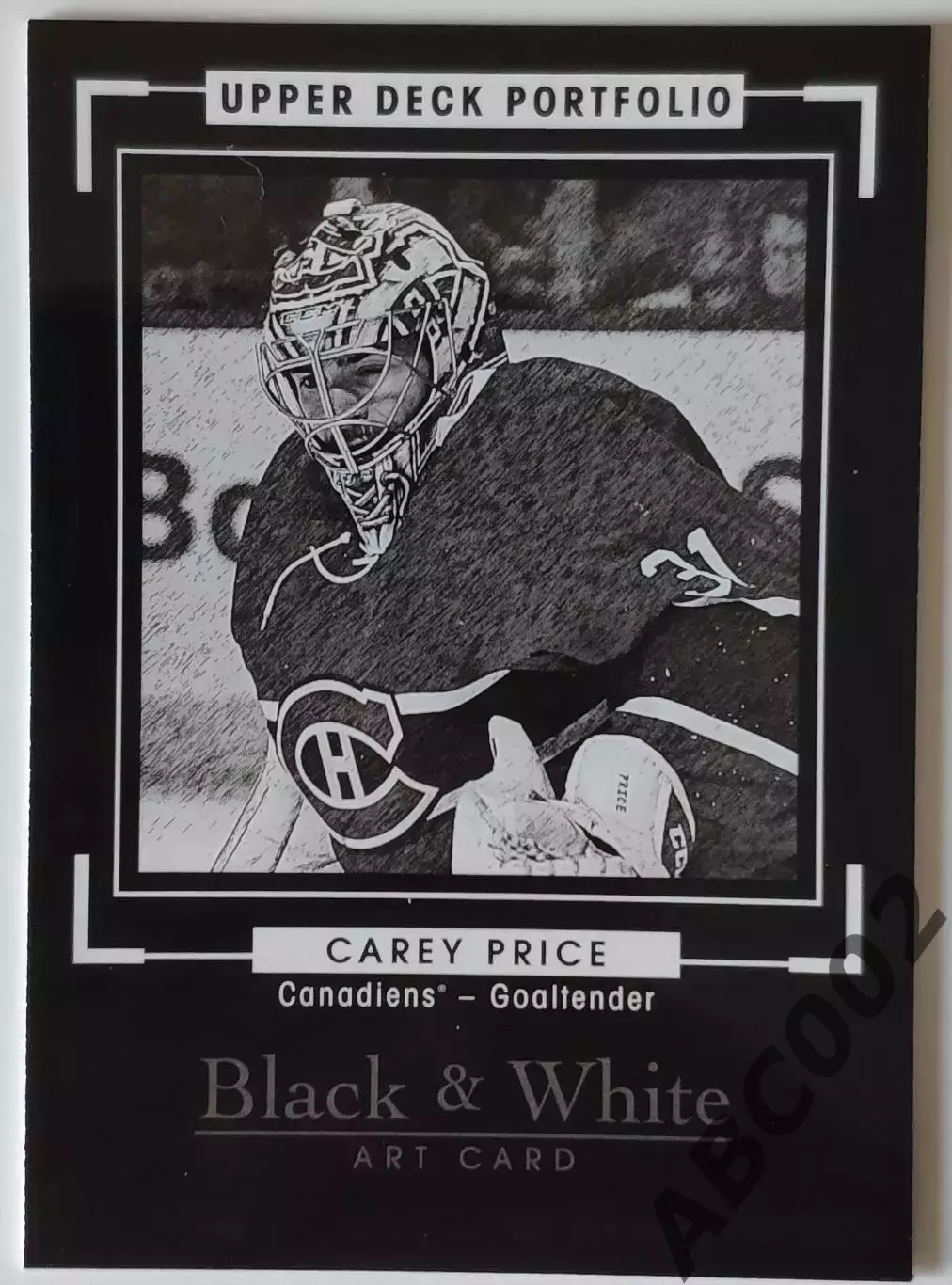 Карточка НХЛ / Carey Price / Canadiens / Black & White Portfolio