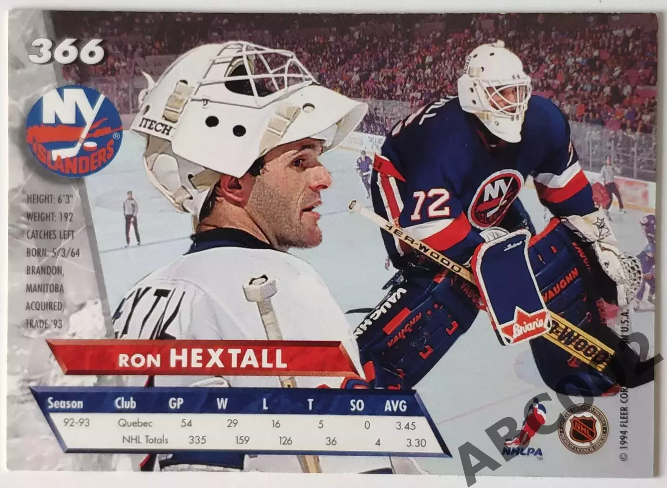 Карточка НХЛ / Ron Hextall / Islanders / Fleer Ultra 1