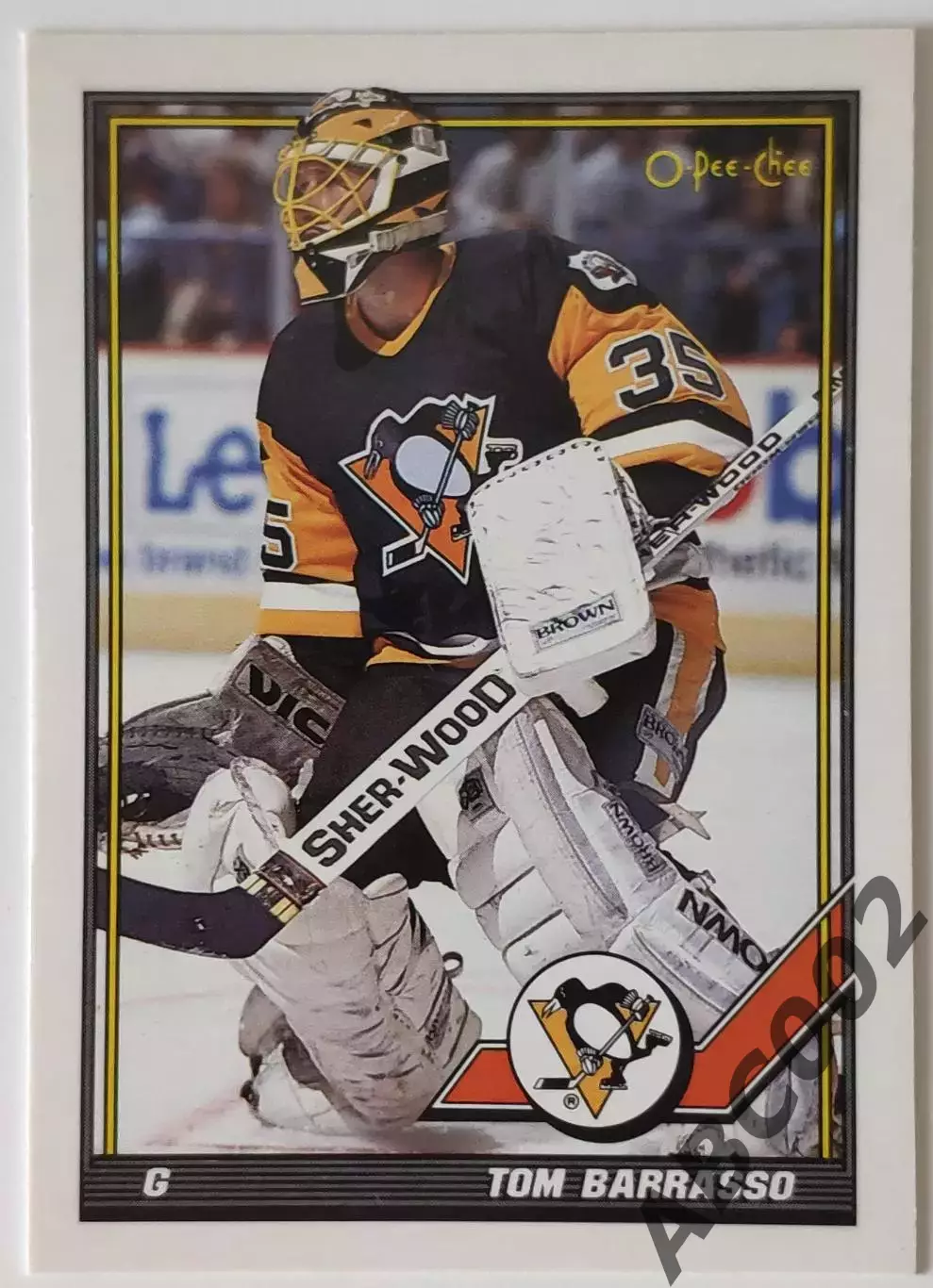 Карточка НХЛ / Tom Barrasso / Penguins / O-Pee-Chee
