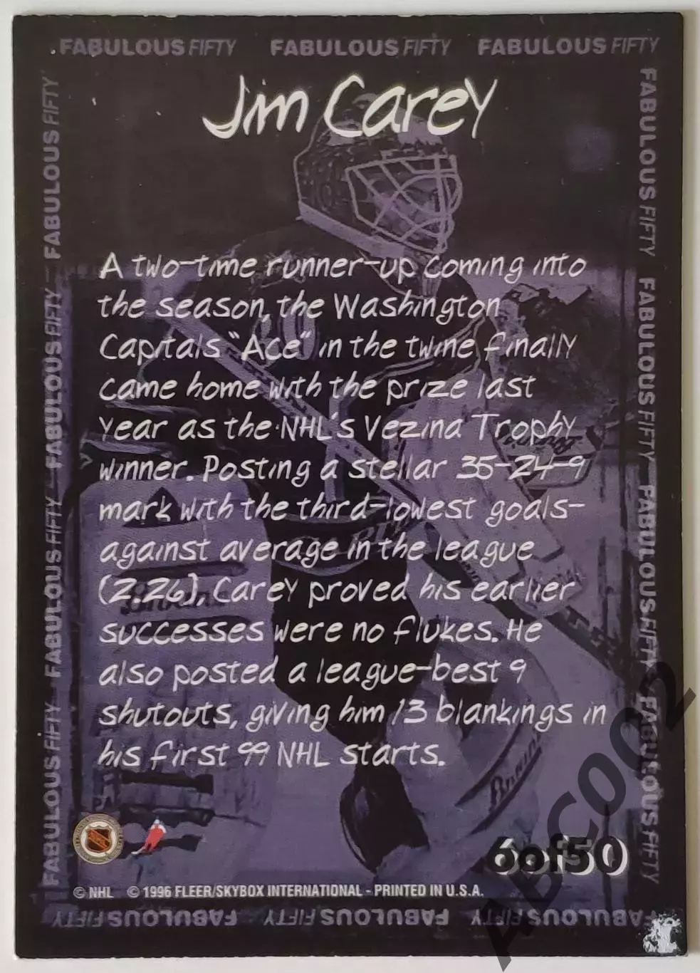 Карточка НХЛ / Jim Carey / Capitals / Fleer Fabulous Fifty 1