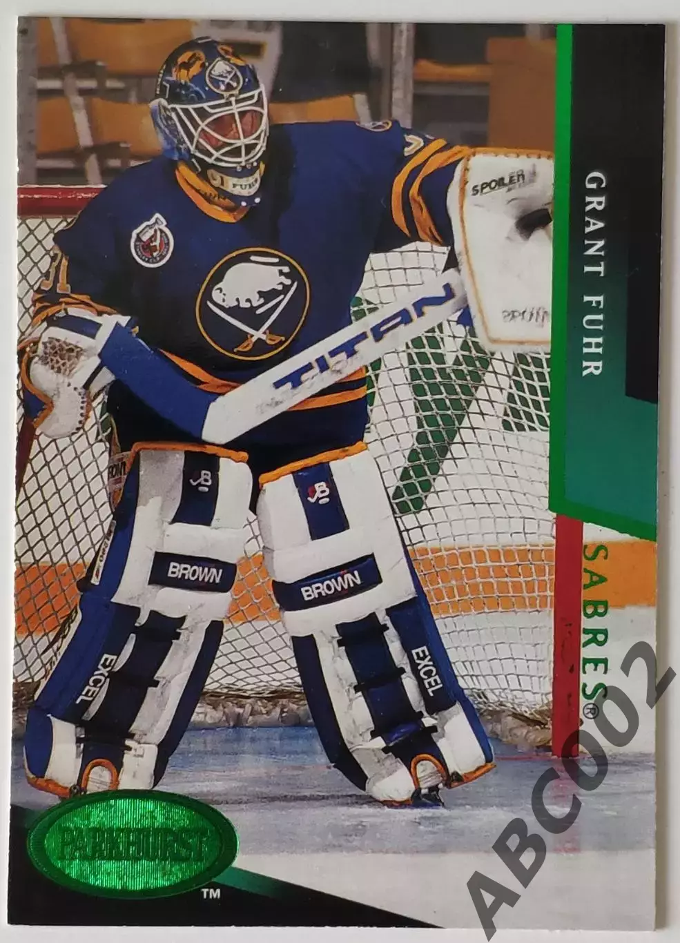 Карточка НХЛ / Grant Fuhr / Sabres / Parkhurst / Green