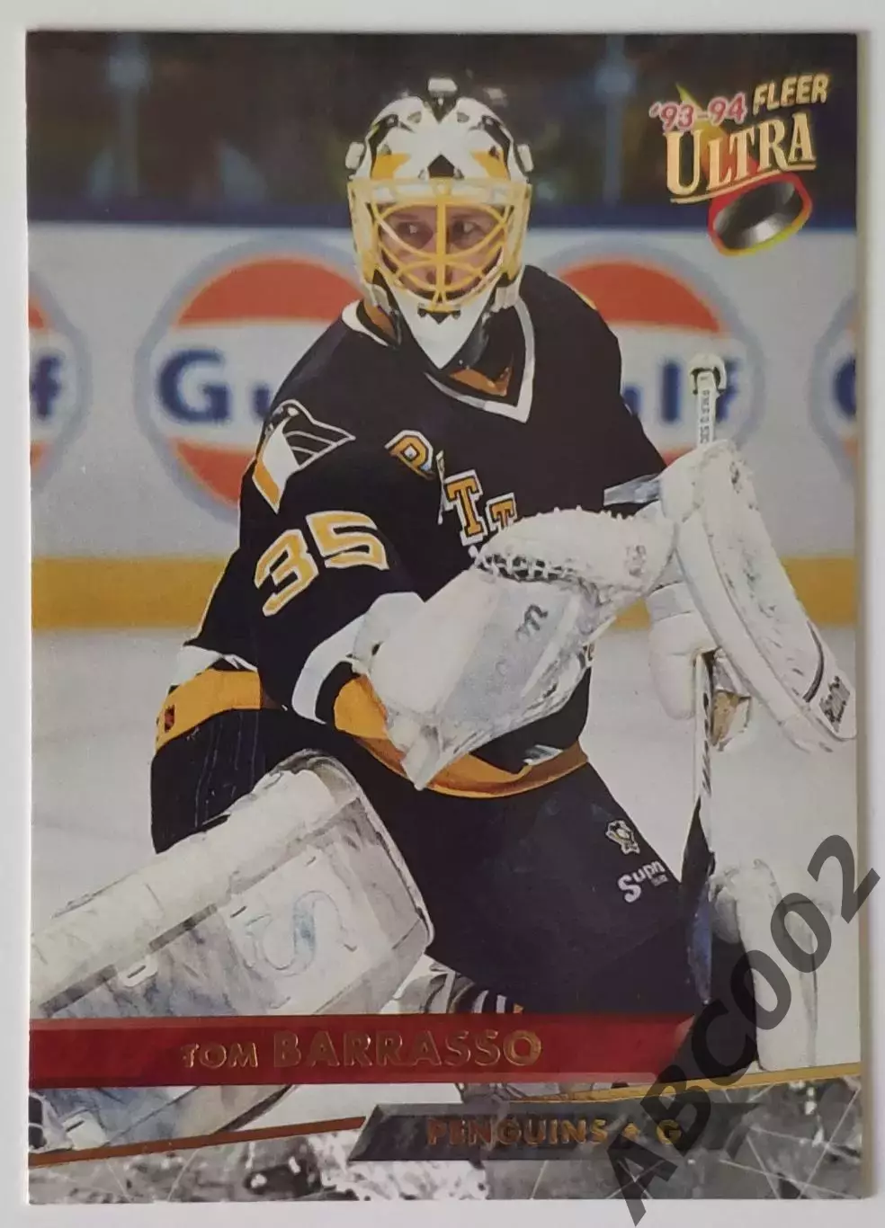 Карточка НХЛ / Tom Barrasso / Penguins / Fleer Ultra