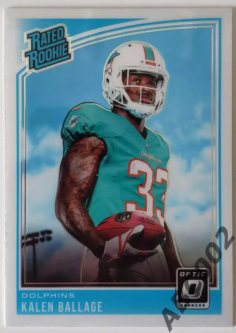 Карточка NFL / Kalen Ballage / Miami Dolphins / Rated Rookie