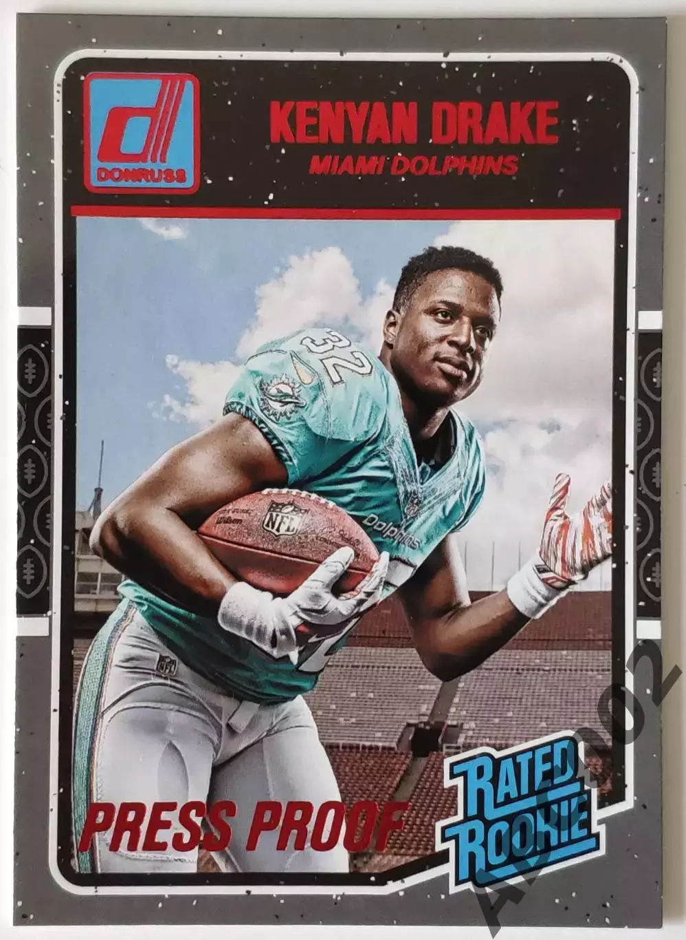 Карточка NFL / Kenyan Drake / Miami Dolphins / Rated Rookie / Press Proof