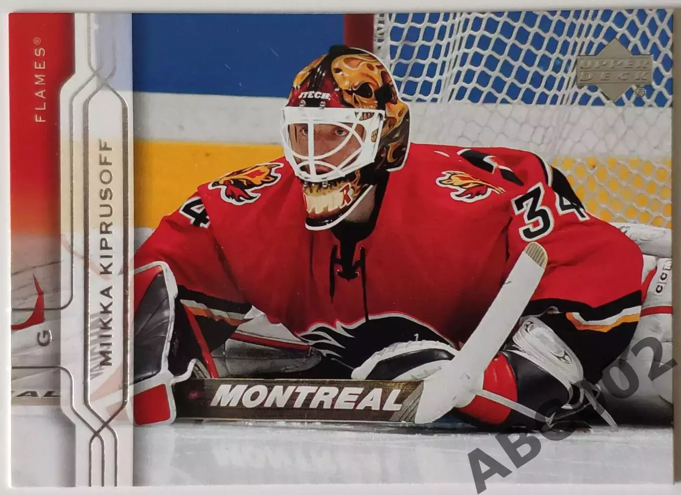 Карточка НХЛ / Mikka Kiprusoff / Flames / Upper Deck