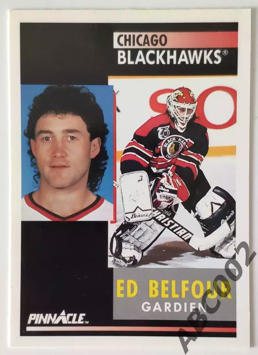 Карточка НХЛ / Ed Belfour / Blackhawks / Pinnacle