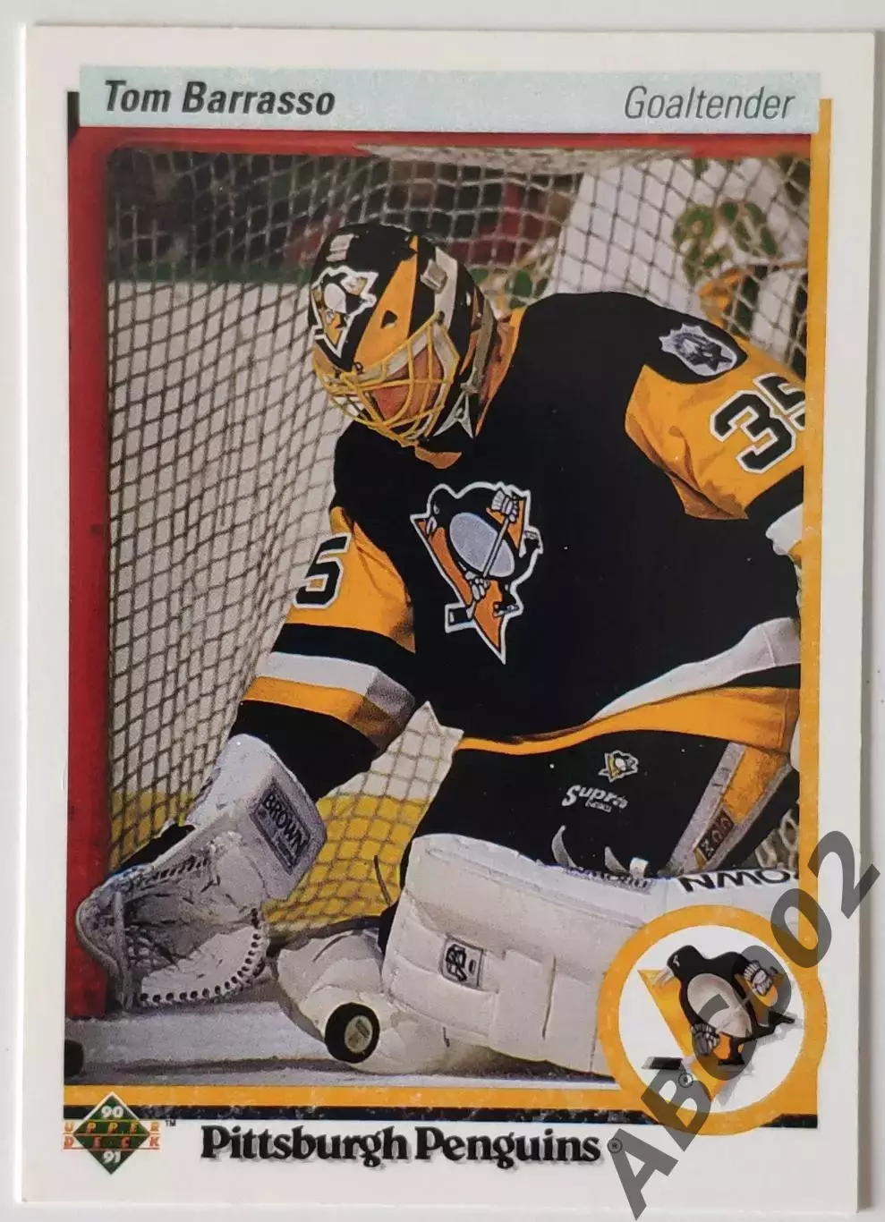 Карточка НХЛ / Tom Barrasso / Penguins / Upper Deck