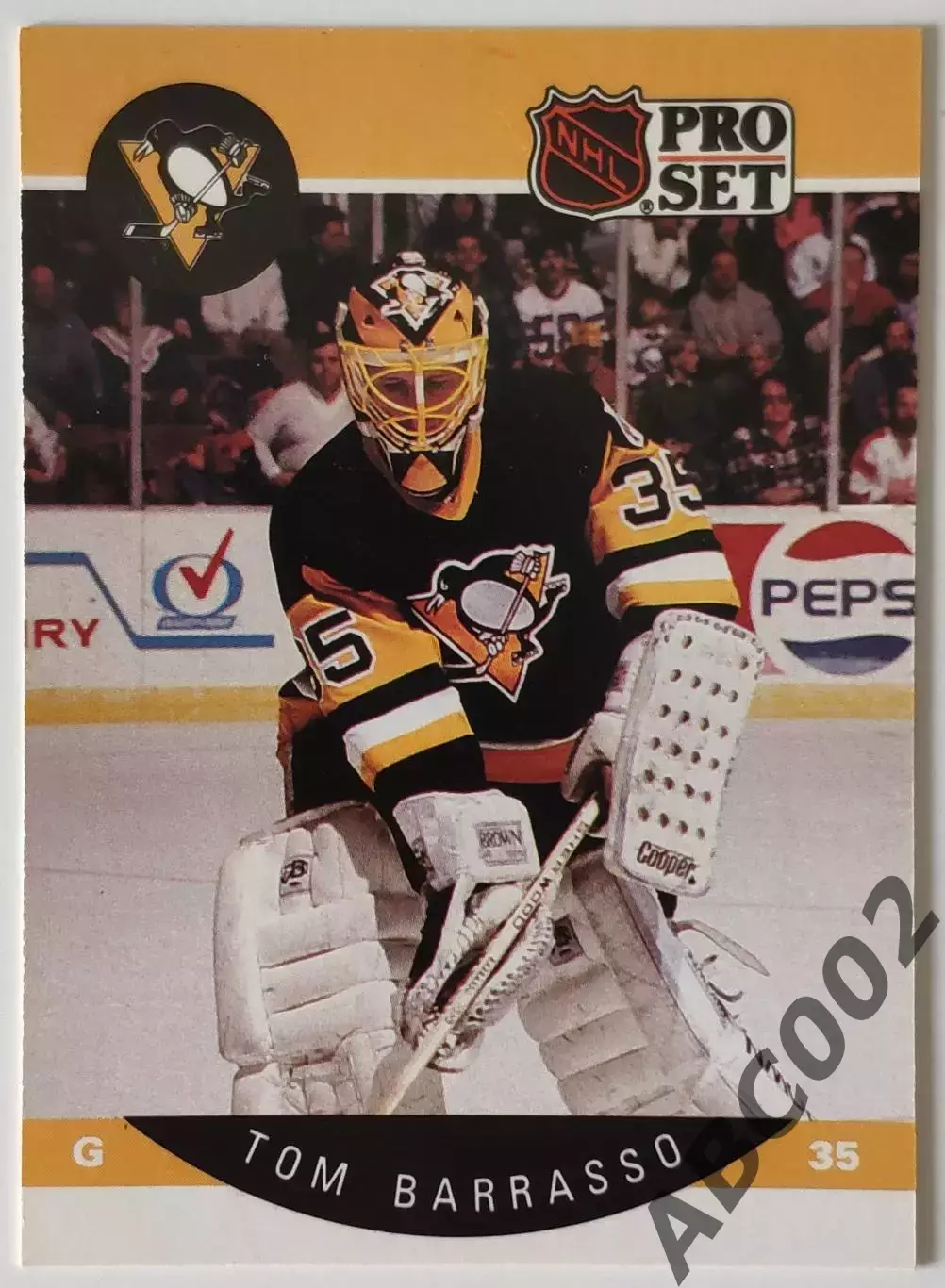 Карточка НХЛ / Tom Barrasso / Penguins / Pro Set