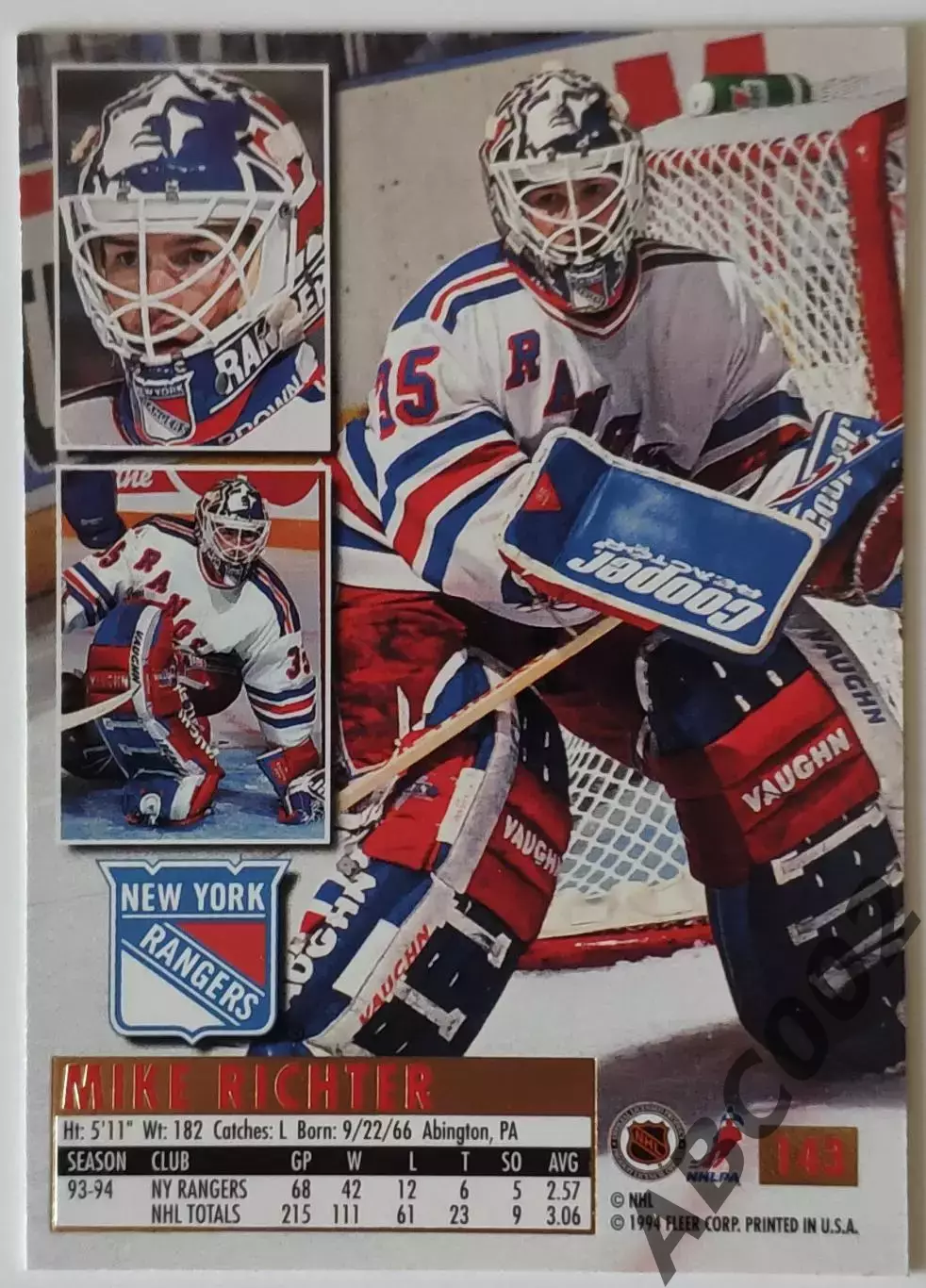 Карточка НХЛ / Mike Richter / Rangers / Fleer Ultra 1
