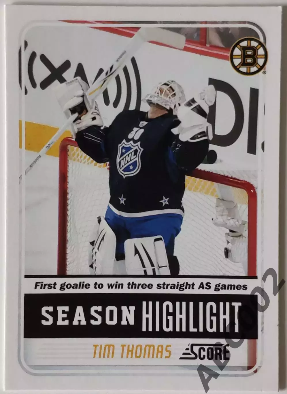 Карточка НХЛ / Tim Thomas / Bruins / Score