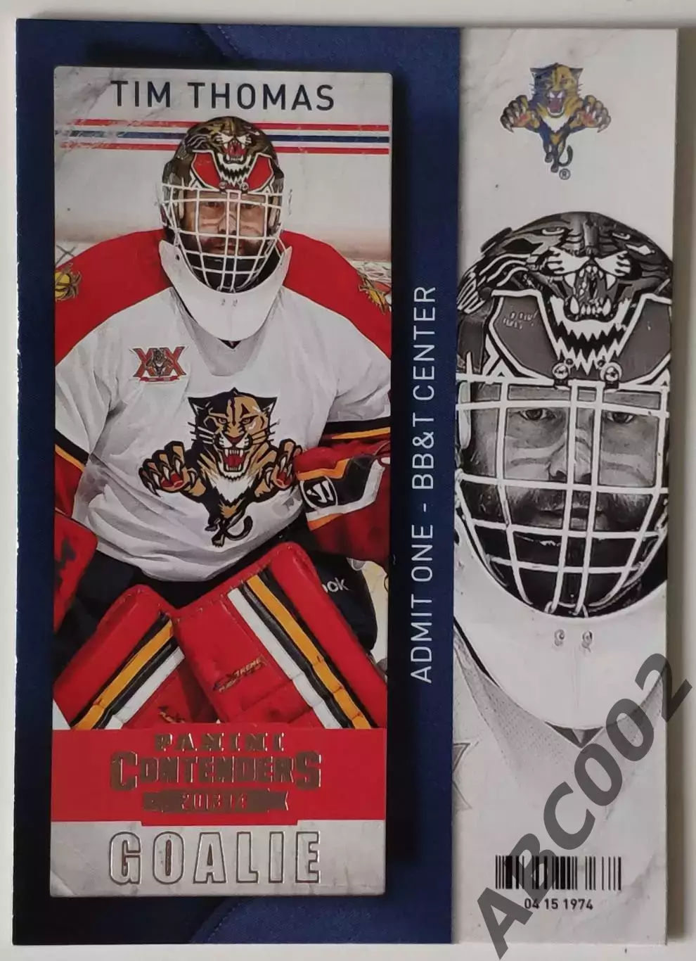 Карточка НХЛ / Tim Thomas / Panthers / Contenders