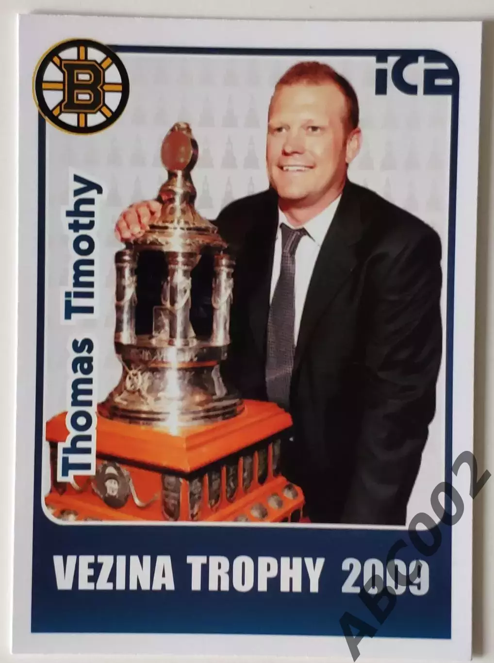 Карточка НХЛ / Tim Thomas / Bruins / 2009 Vezina Trophy