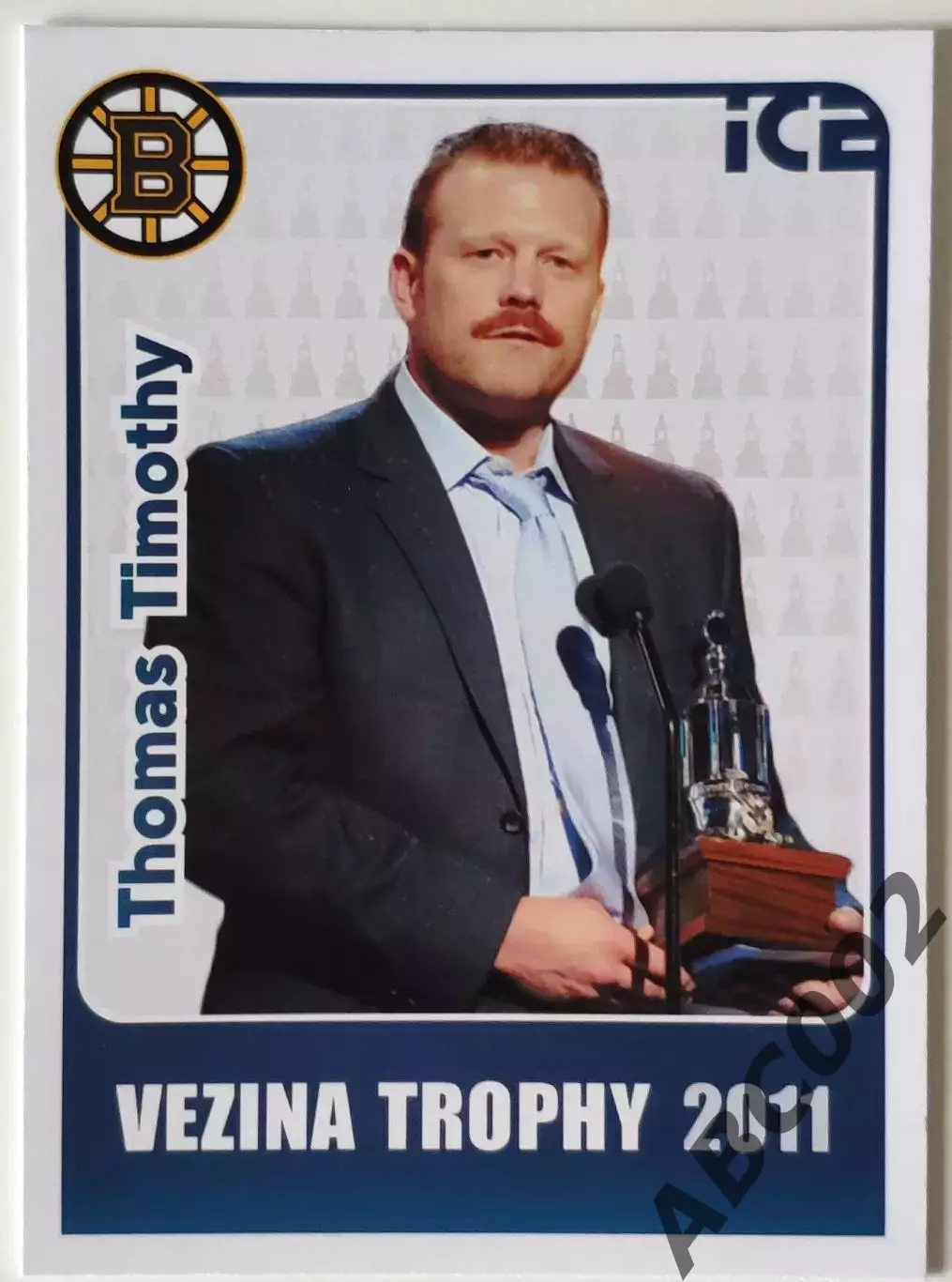 Карточка НХЛ / Tim Thomas / Bruins / 2011 Vezina Trophy