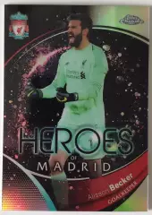 Карточка АПЛ / Alisson Becker / Liverpool / Refractor / Topps Chrome