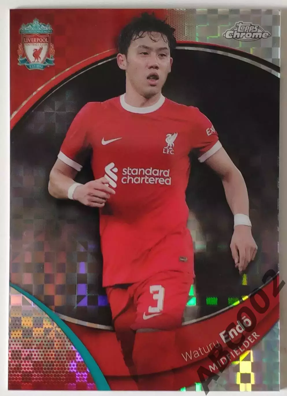 Карточка АПЛ / Waturu Endo / Liverpool / Topps Chrome / X-Factor