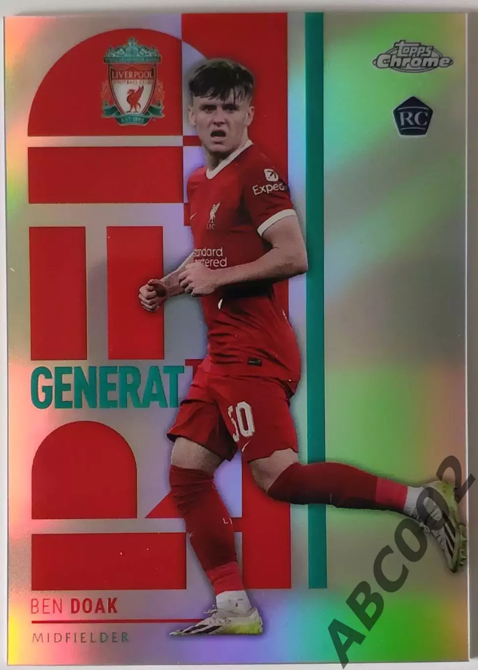 Карточка АПЛ / Ben Doak / Liverpool / Topps Chrome / Red Generat