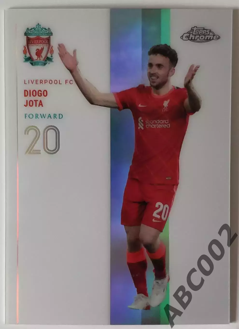 Карточка АПЛ / Diogo Jota / Liverpool / Topps Chrome / Clinical