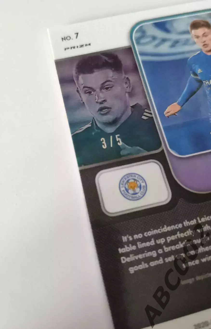 Карточка АПЛ / Harvey Barnes / 3 из 5 / Leicester City / Panini Prizm 2