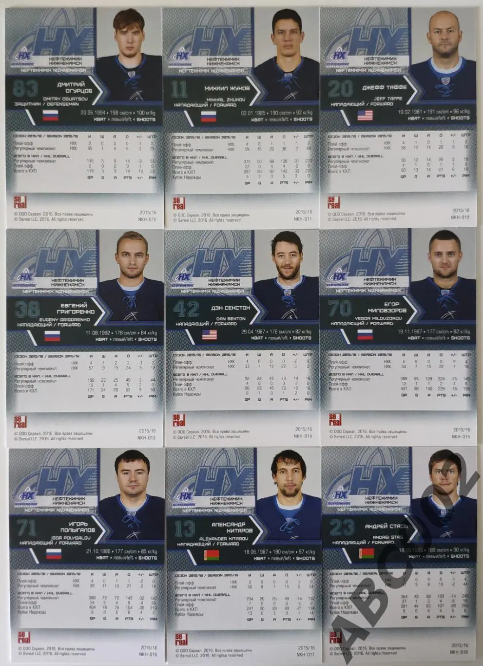 Полный сет ХК Нефтехимик Нижнекамск КХЛ 18 карт 3