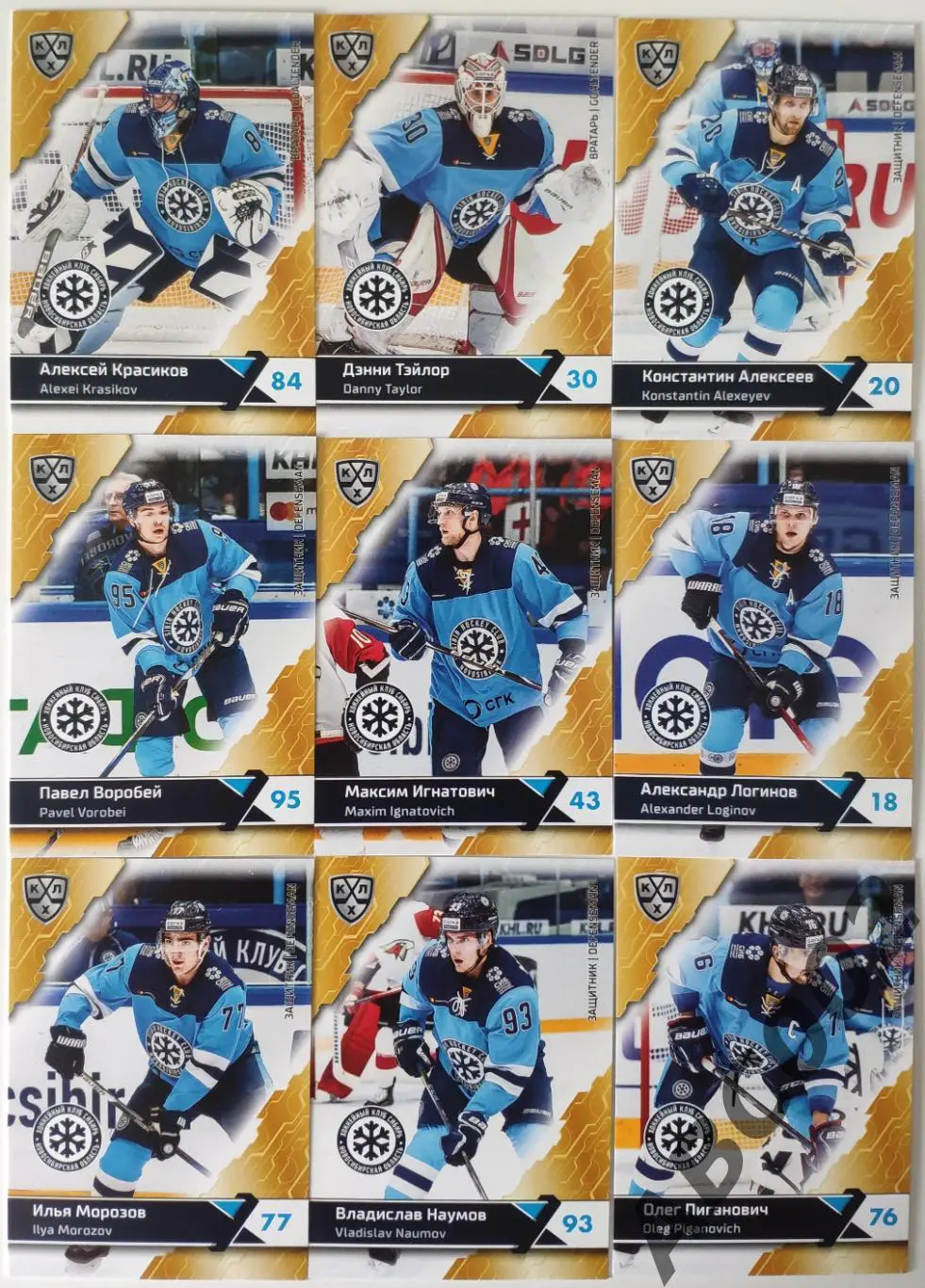 Полный сет ХК Сибирь КХЛ 2018-19 18 карт