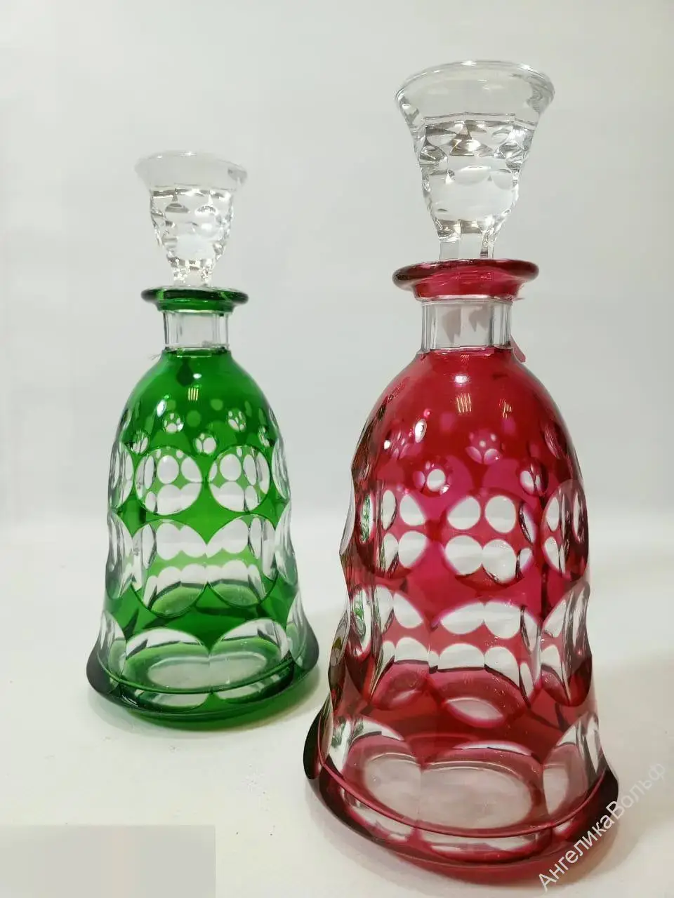 Винтаж Графин декантер штоф цветной хрусталь