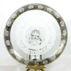 Винтаж Германия поднос стекло серебрение