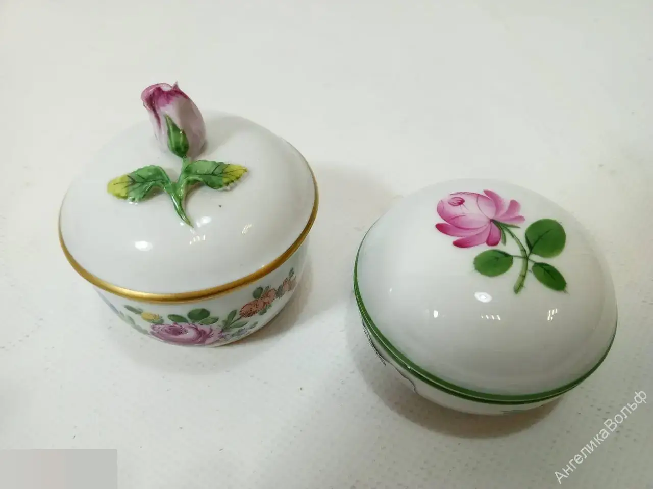 Бонбоньерка сахарница шкатулка фарфор Dresden Wien 2