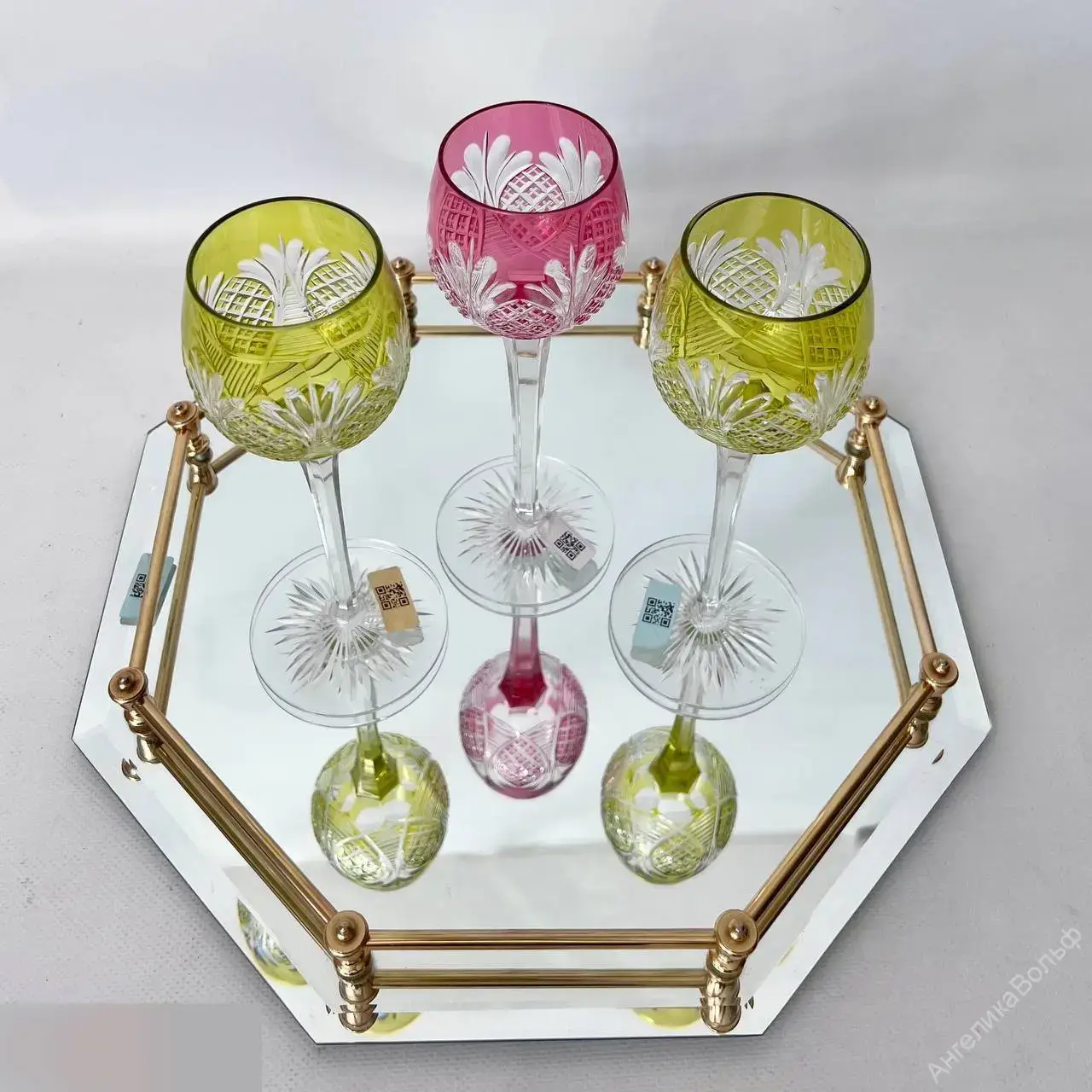 Saint Louis Бокал цветной хрусталь Франция 2