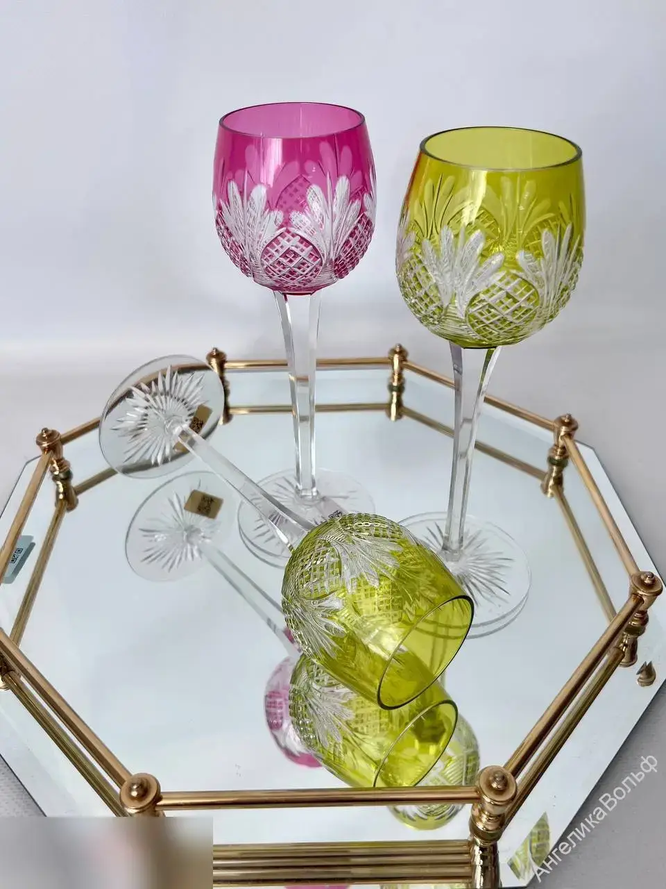 Saint Louis Бокал цветной хрусталь Франция 4