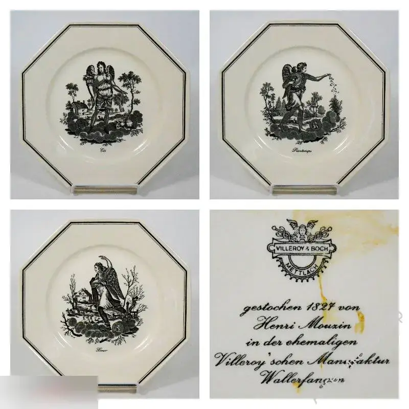 Villeroy Boch декоративная тарелка гравюра 19 век