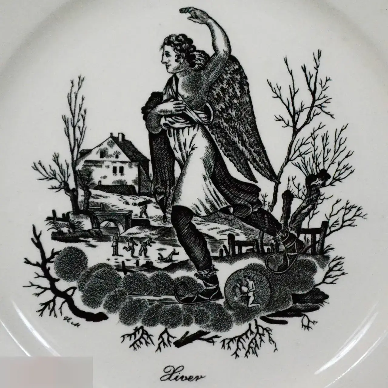 Villeroy Boch декоративная тарелка гравюра 19 век 2