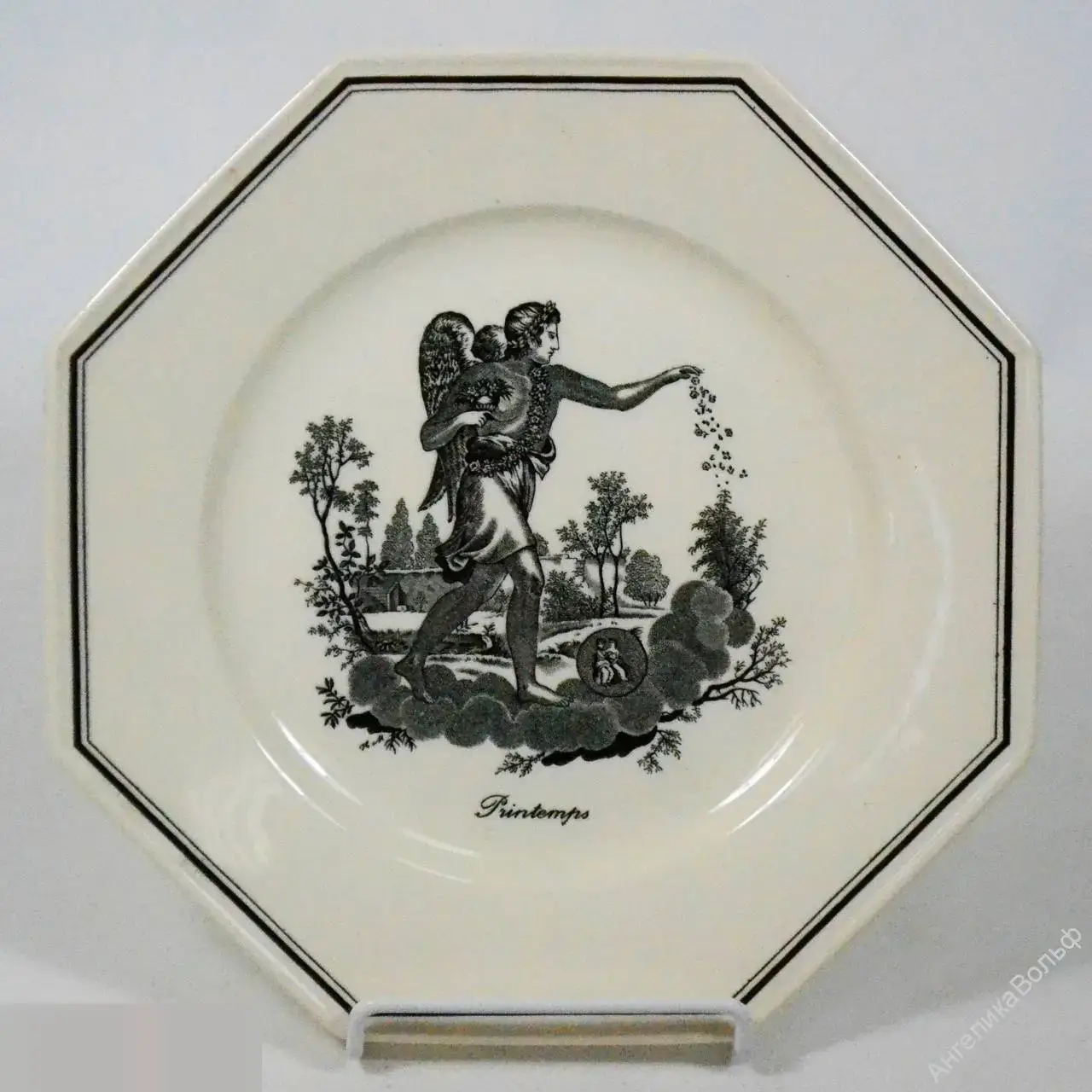 Villeroy Boch декоративная тарелка гравюра 19 век 3