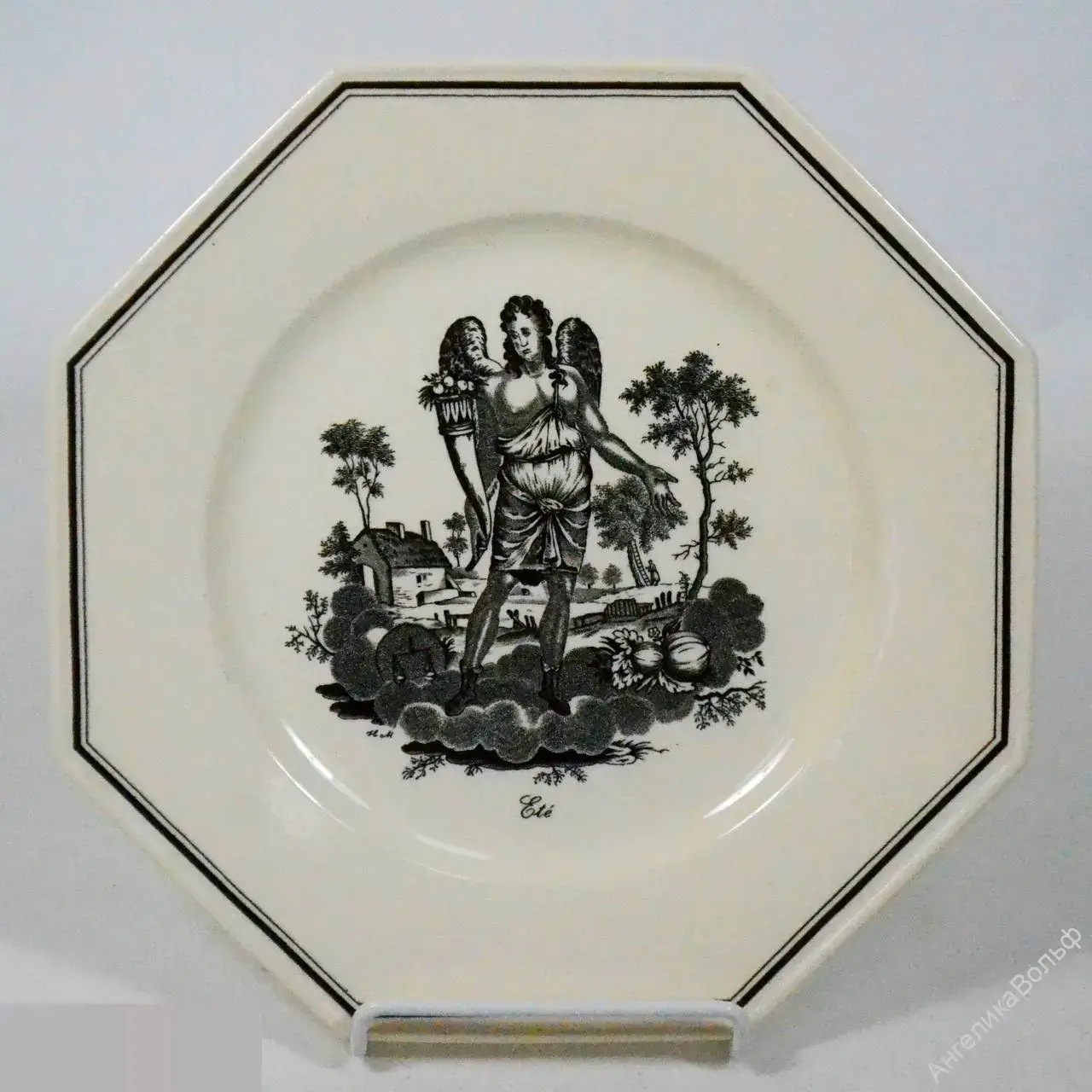 Villeroy Boch декоративная тарелка гравюра 19 век 7