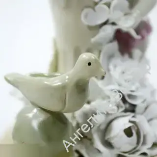 Ангел антик Статуэтка ваза розы фарфор 2