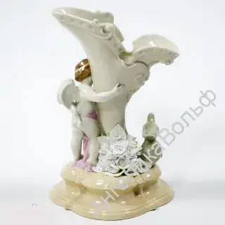 Ангел антик Статуэтка ваза розы фарфор 3
