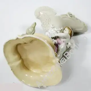 Ангел антик Статуэтка ваза розы фарфор 4