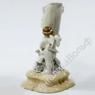 Ангел антик Статуэтка ваза розы фарфор 5