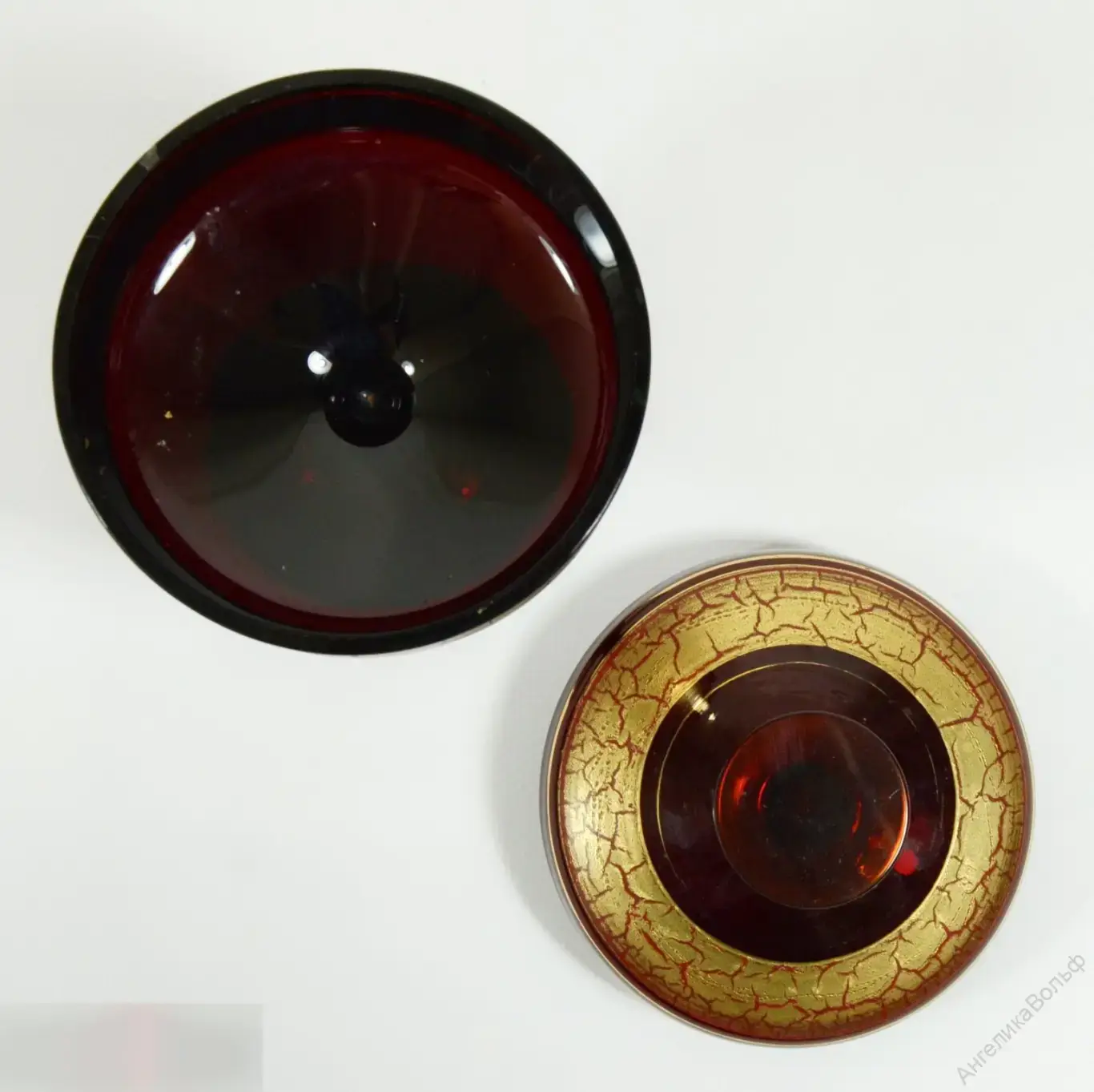 Barthmann бонбоньерка ваза хрусталь рубин золото 2