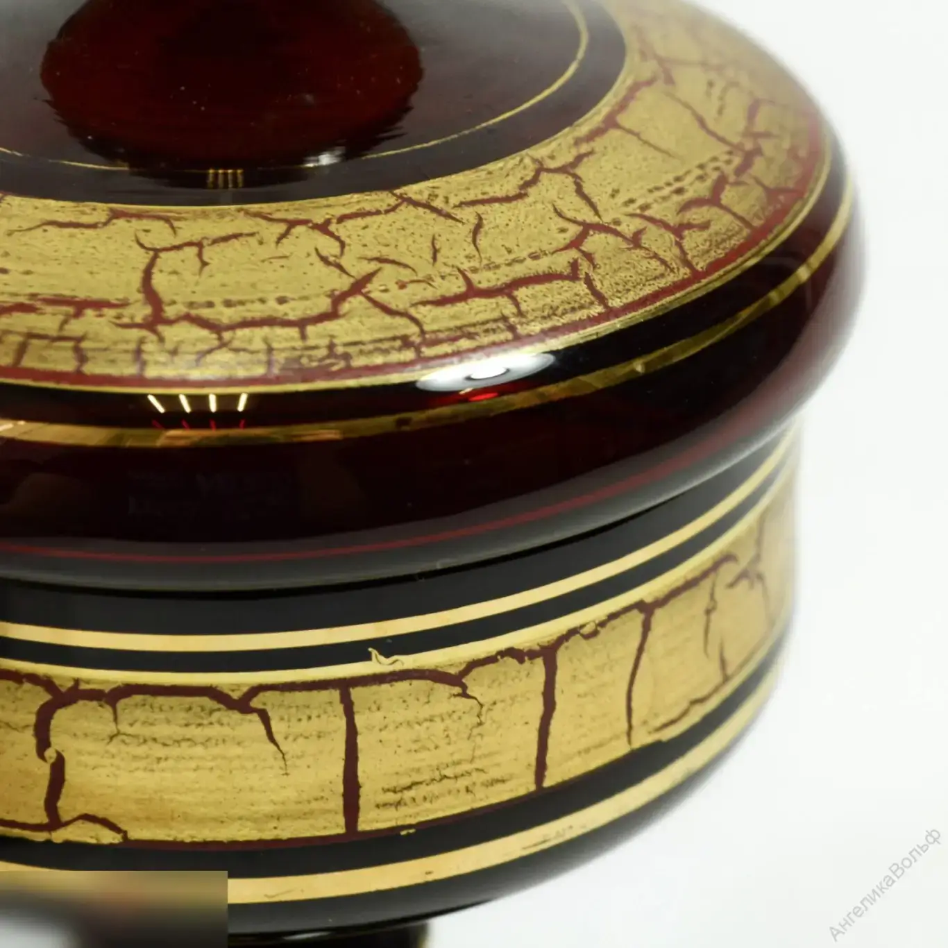 Barthmann бонбоньерка ваза хрусталь рубин золото 5