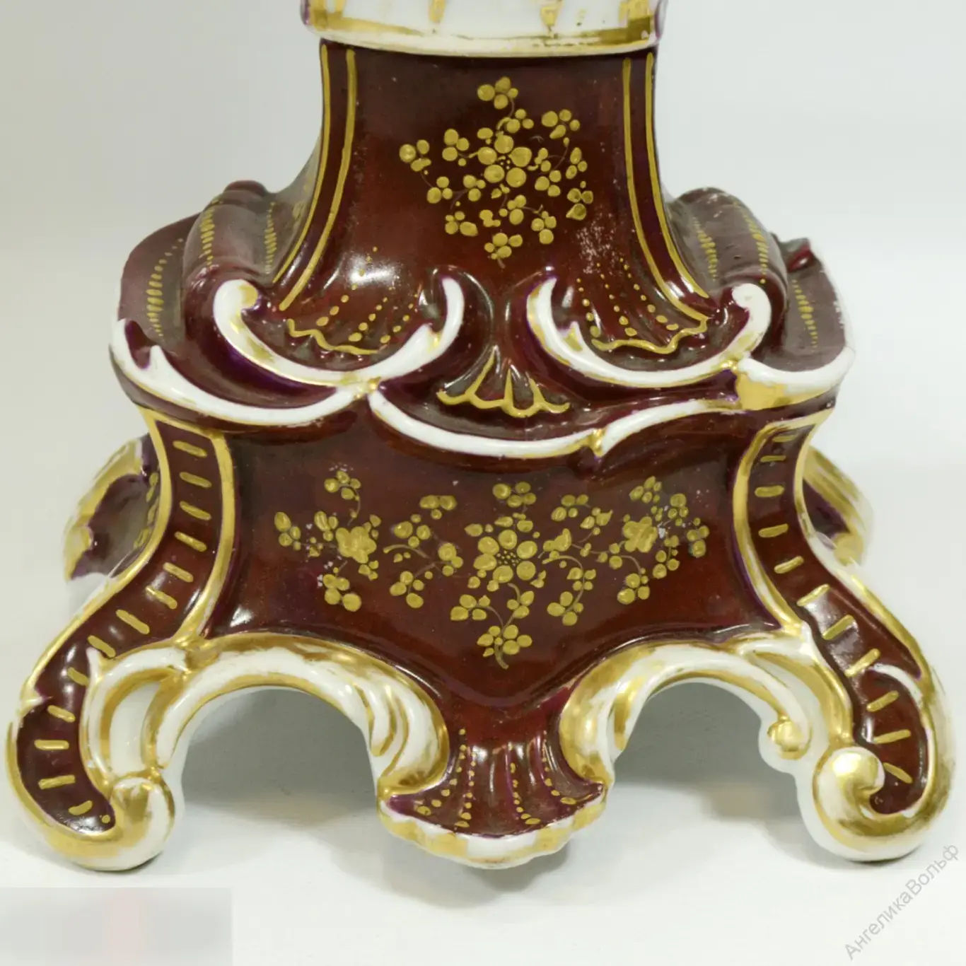 Антик парные Вазы живопись дама букет 6